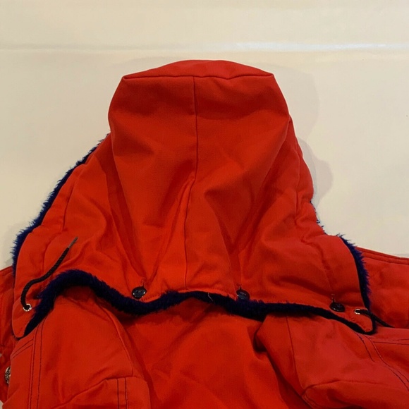 !!!SOLD!!! Vintage 1970s Girls Red Coat with Detachable Button Hood w Drawstring - Picture 5 of 12